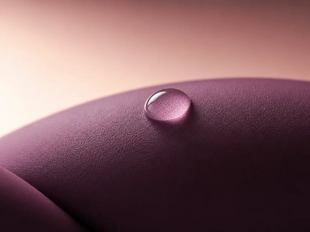 Extreme close-up wellness product photography, 4:3 format. A macro texture of premium medical-grade